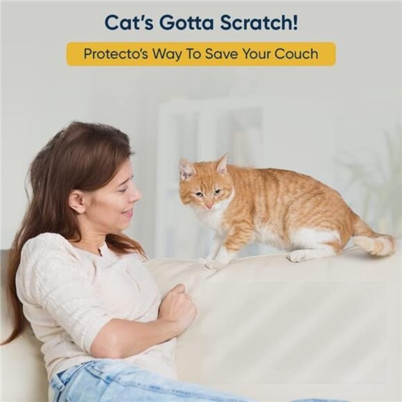 4-Pack Cat Anti Scratch Furniture Protector - 16"x12" Clear Pet Couch Protector - Picture 5 of 7
